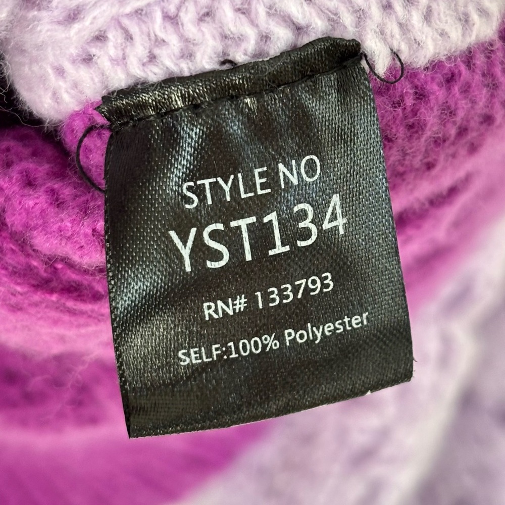 POL Women's Multicolor Purple Patchwork Crochet C… - image 12